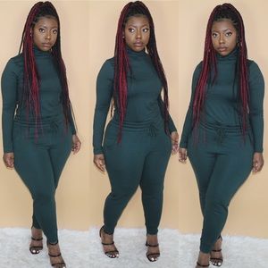 Hunter Green Turtleneck Set